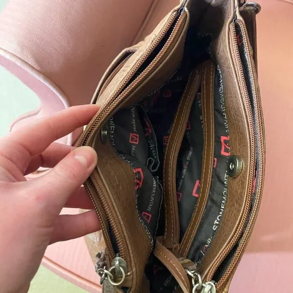 Leather Brown Stone Mountain Purse - Picture 3 of 3